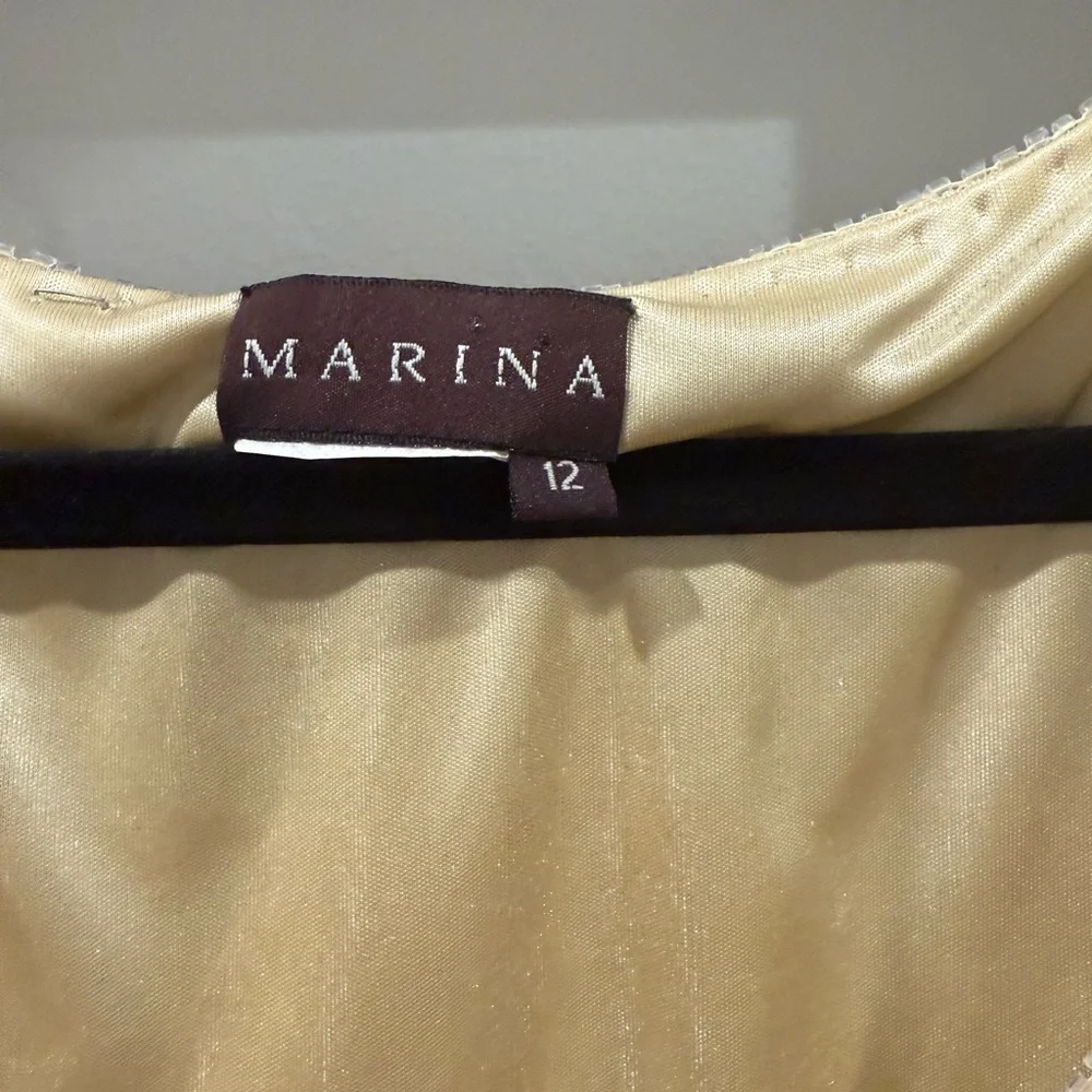 Elegant Beige Beaded Dress - Picture 3 of 5